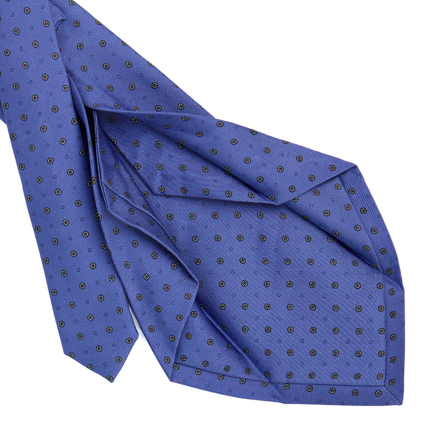 POWDER BLUE 5 FOLD SARTORIAL PRINTED SILK TIE