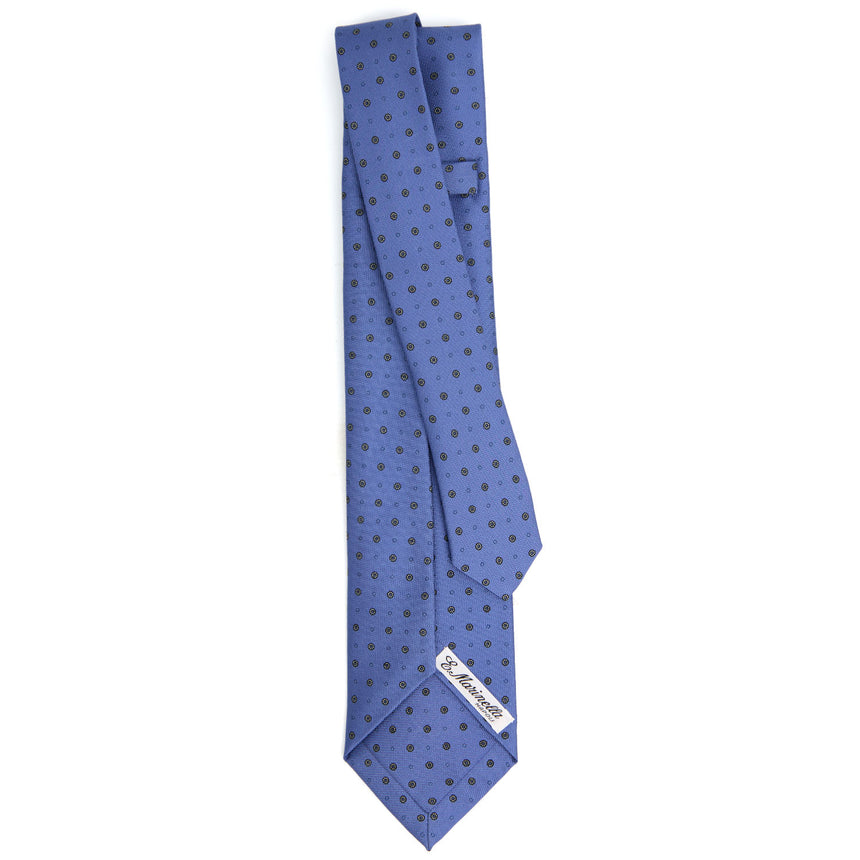 POWDER BLUE 5 FOLD SARTORIAL PRINTED SILK TIE