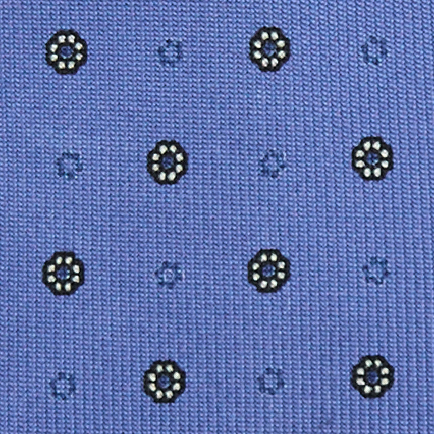 POWDER BLUE 5 FOLD SARTORIAL PRINTED SILK TIE