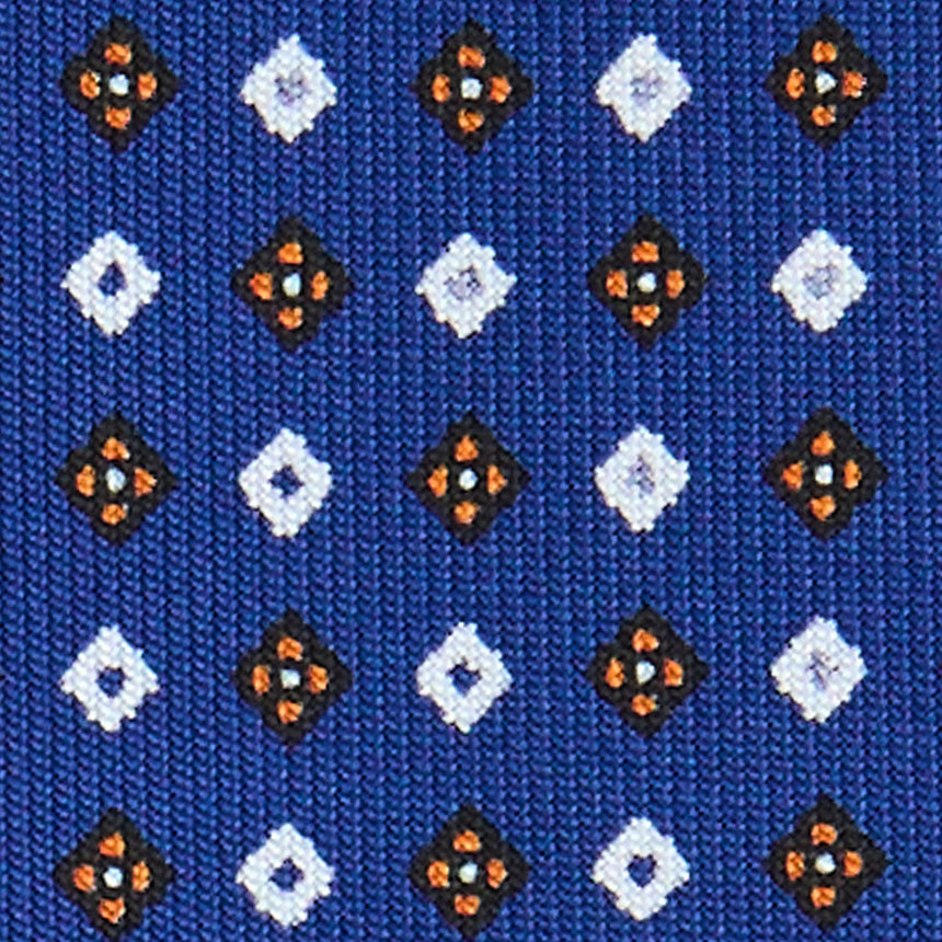 CRAVATTA SARTORIALE 5 PIEGHE IN SETA STAMPATA BLUETTE