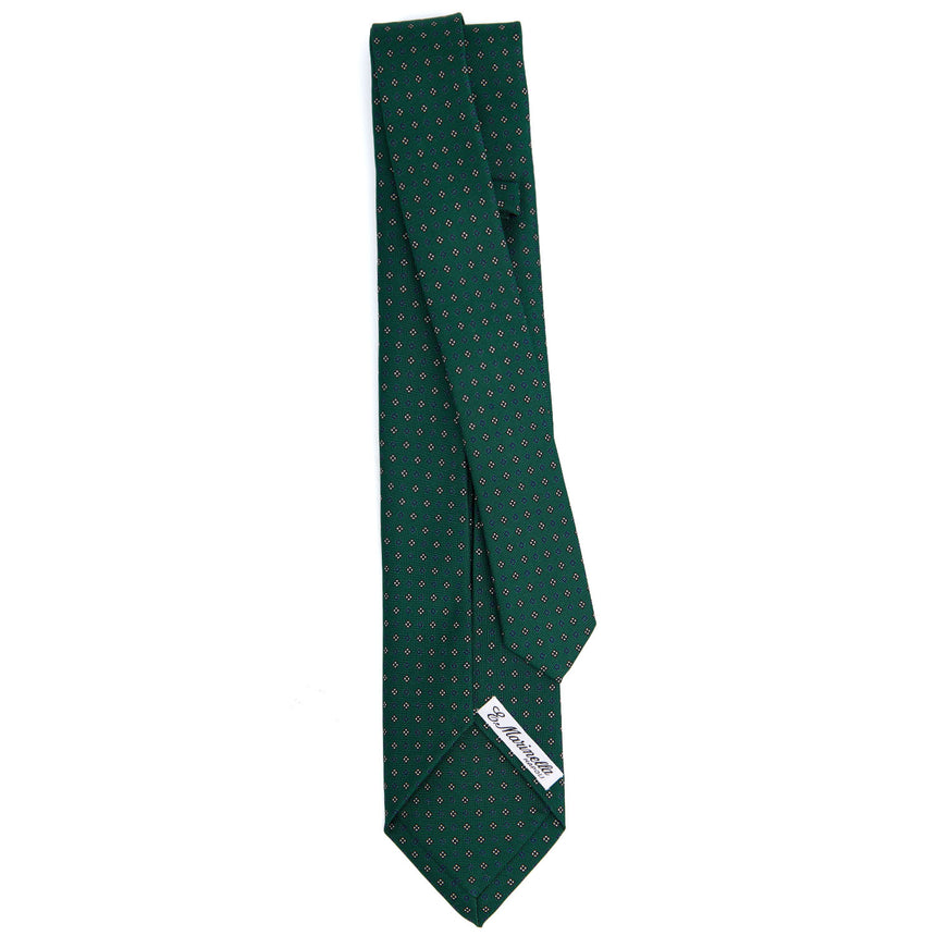 DARK GREEN 5 FOLD SARTORIAL PRINTED SILK TIE