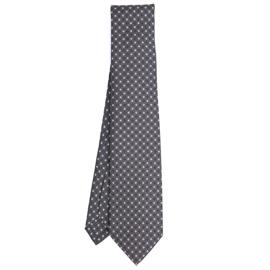DARK GREY 5 FOLD SARTORIAL PRINTED SILK TIE