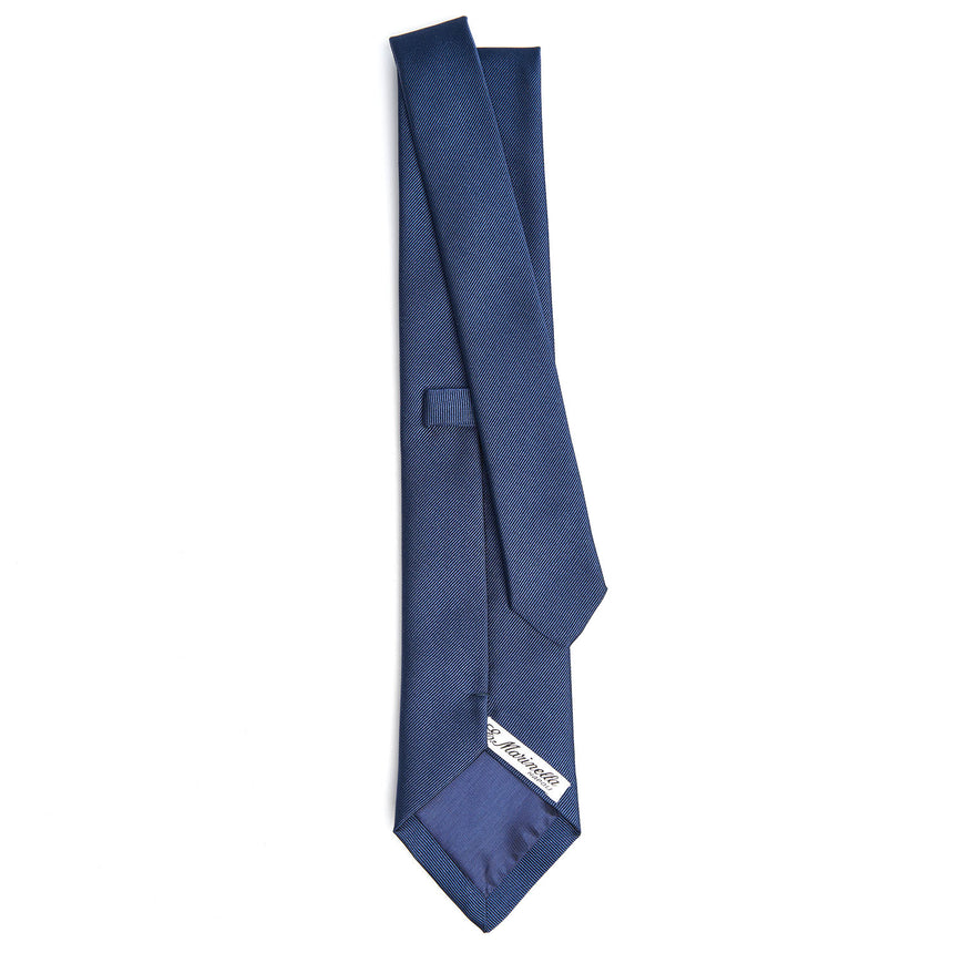 blue_sartorial_jacquard_silk_tie_solid_color_full_back_view