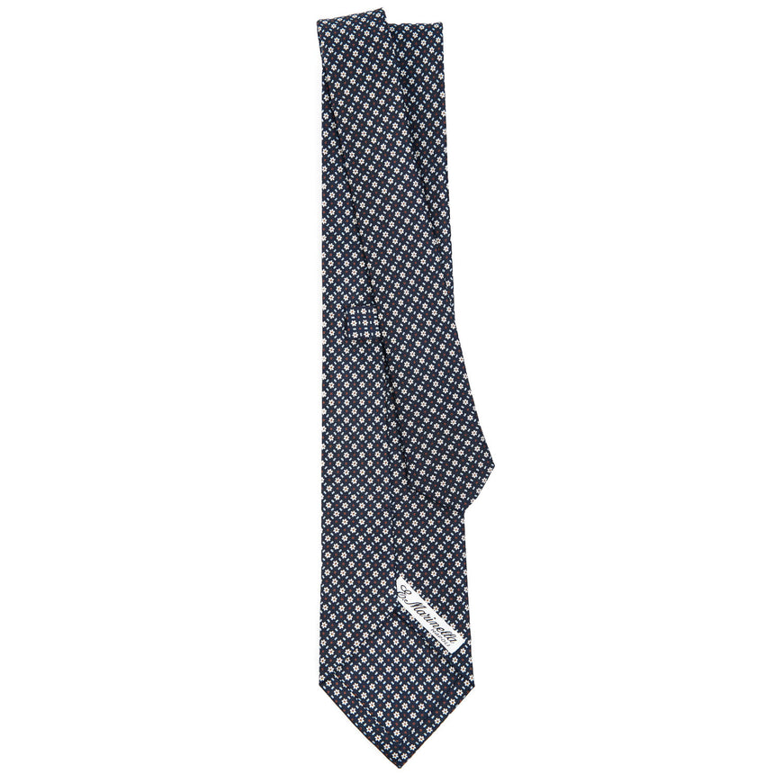DARK BLUE SARTORIAL PRINTED SILK TIE