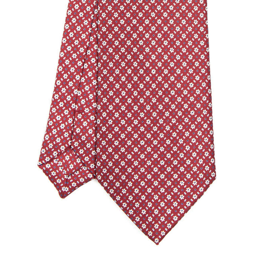 BURGUNDY SARTORIAL PRINTED SILK TIE