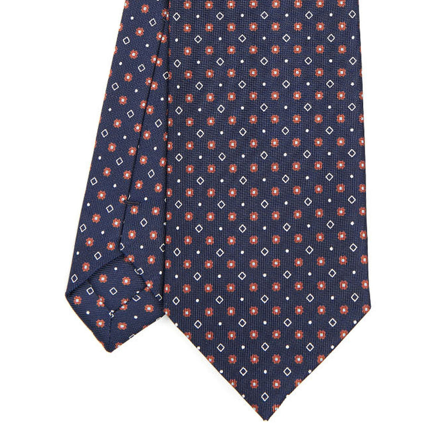 DARK BLUE SARTORIAL PRINTED SILK TIE