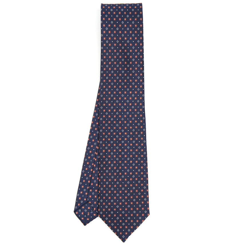 DARK BLUE SARTORIAL PRINTED SILK TIE