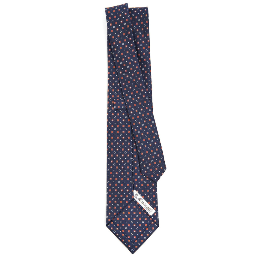 DARK BLUE SARTORIAL PRINTED SILK TIE