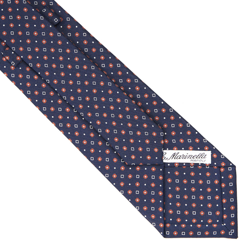 DARK BLUE SARTORIAL PRINTED SILK TIE