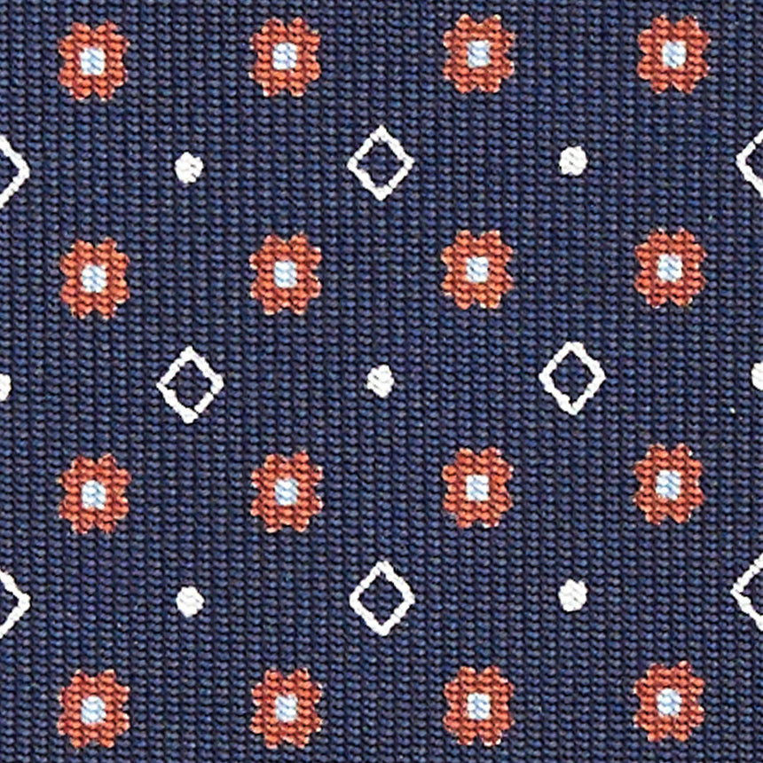 DARK BLUE SARTORIAL PRINTED SILK TIE