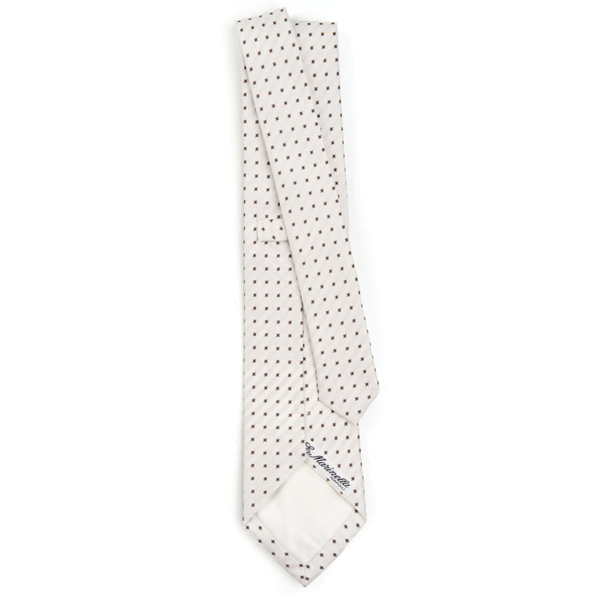 WHITE SARTORIAL JACQUARD SILK TIE