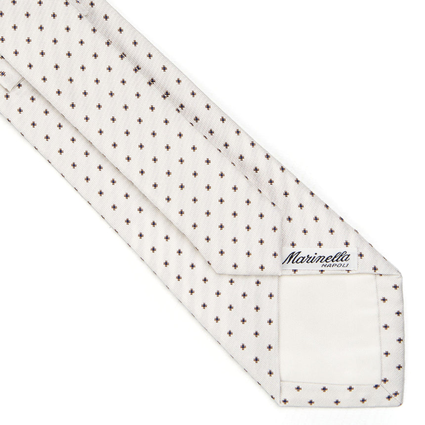 WHITE SARTORIAL JACQUARD SILK TIE