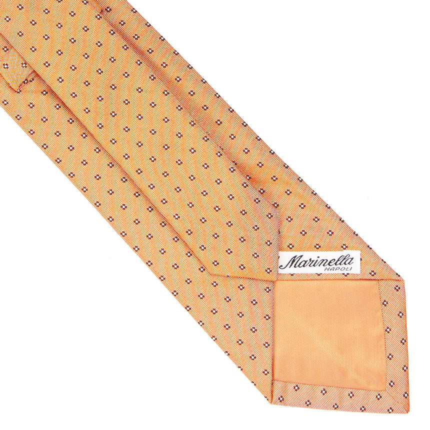 CRAVATTA SARTORIALE IN SETA JACQUARD ARANCIONE