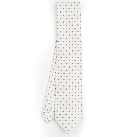 WHITE SARTORIAL PRINTED SILK TIE