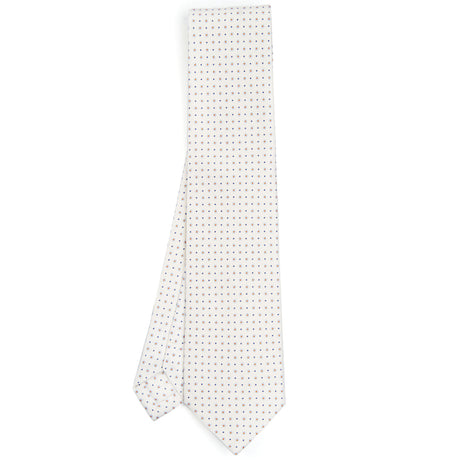 WHITE SARTORIAL PRINTED SILK TIE