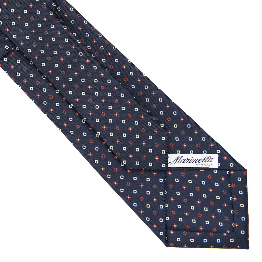 DARK BLUE SARTORIAL PRINTED SILK TIE