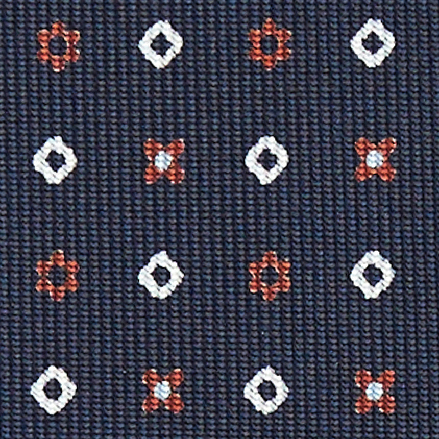 DARK BLUE SARTORIAL PRINTED SILK TIE