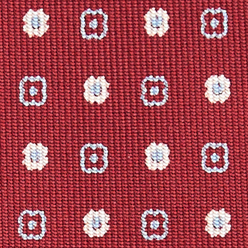 BURGUNDY SARTORIAL PRINTED SILK TIE