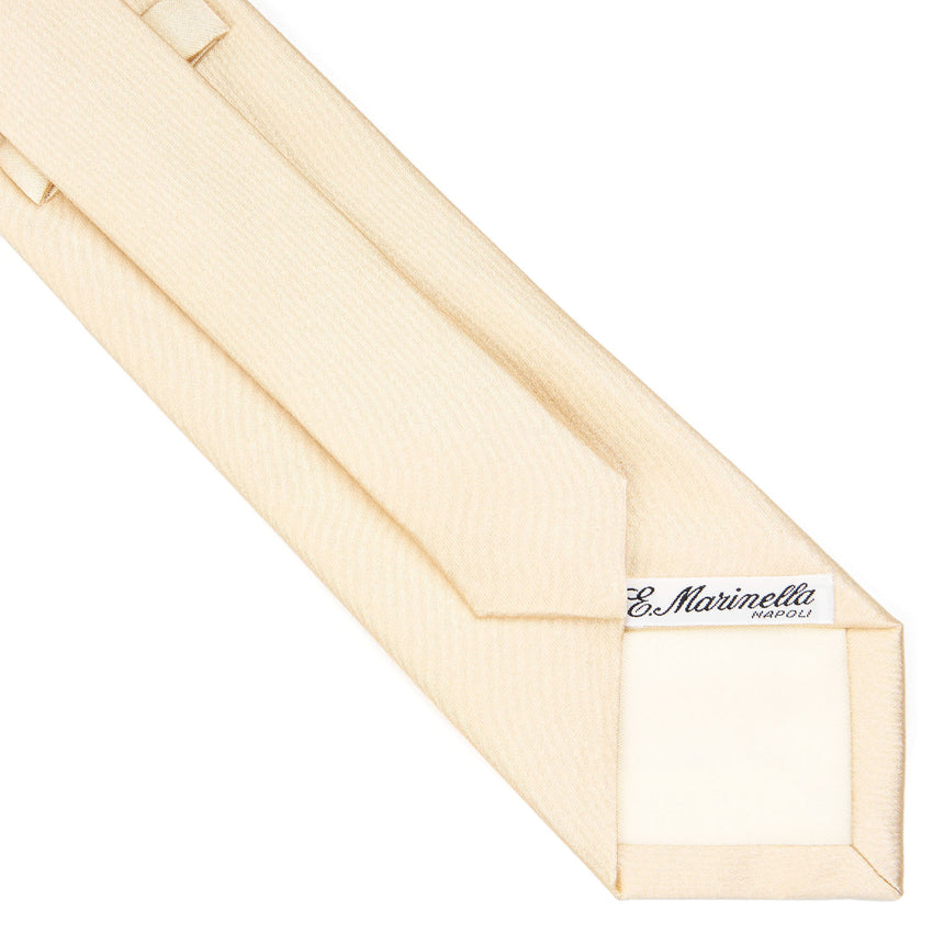 BEIGE CEREMONIAL SILK SATIN TIE