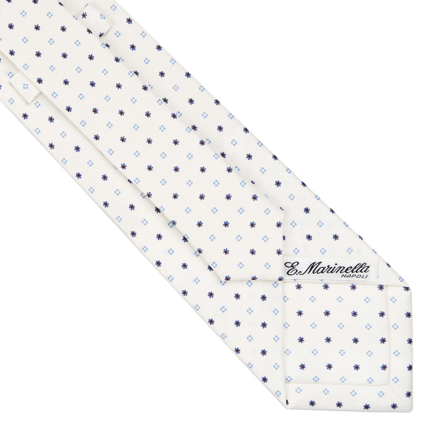 WHITE SARTORIAL PRINTED SILK TIE