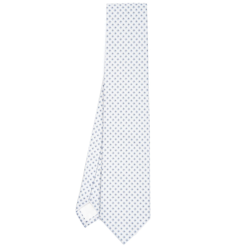 WHITE SARTORIAL JACQUARD SILK TIE