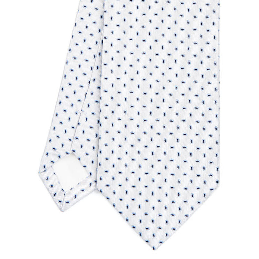 WHITE SARTORIAL JACQUARD SILK TIE