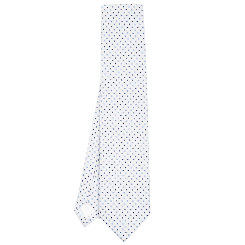 WHITE SARTORIAL JACQUARD SILK TIE