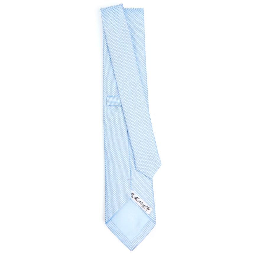 CRAVATTA CERIMONIA IN SETA JACQUARD AZZURRA