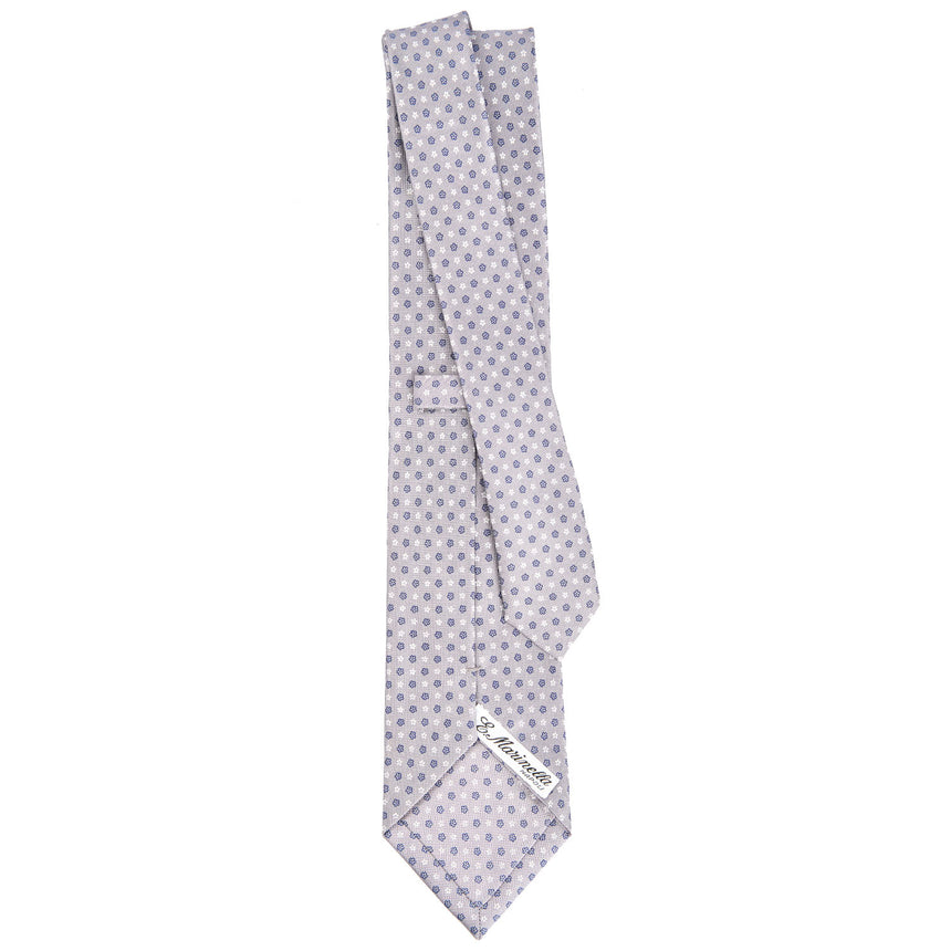 CRAVATTA SARTORIALE IN SETA STAMPATA GRIGIO CHIARO