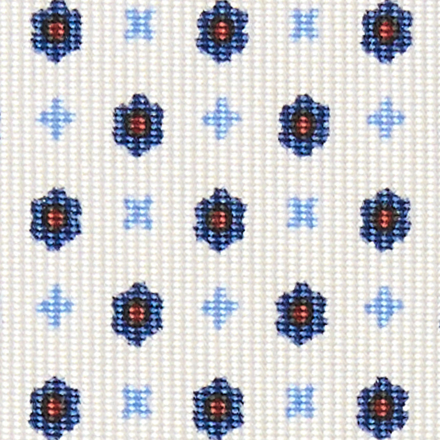 CRAVATTA SARTORIALE IN SETA STAMPATA BIANCA