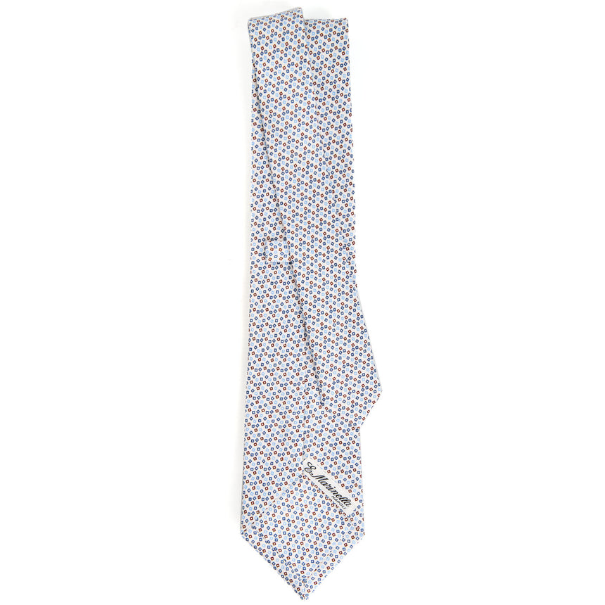 WHITE SARTORIAL PRINTED SILK TIE