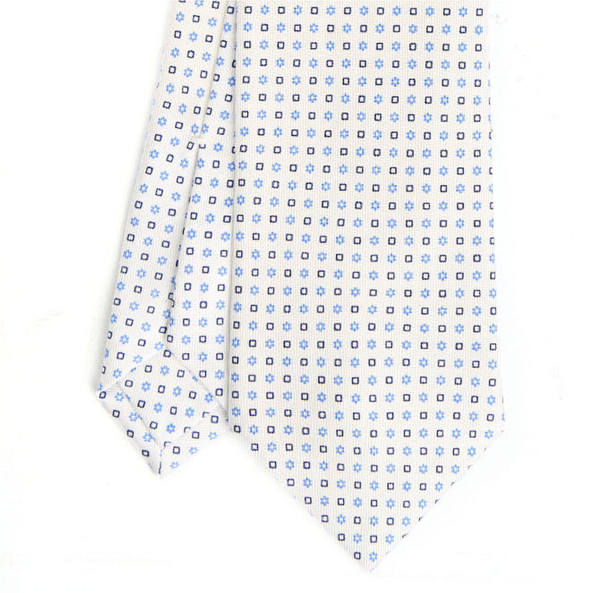 WHITE SARTORIAL PRINTED SILK TIE