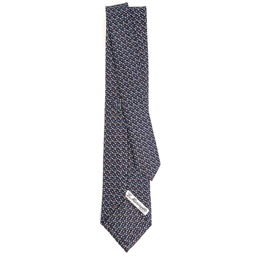 DARK BLUE SARTORIAL PRINTED SILK TIE