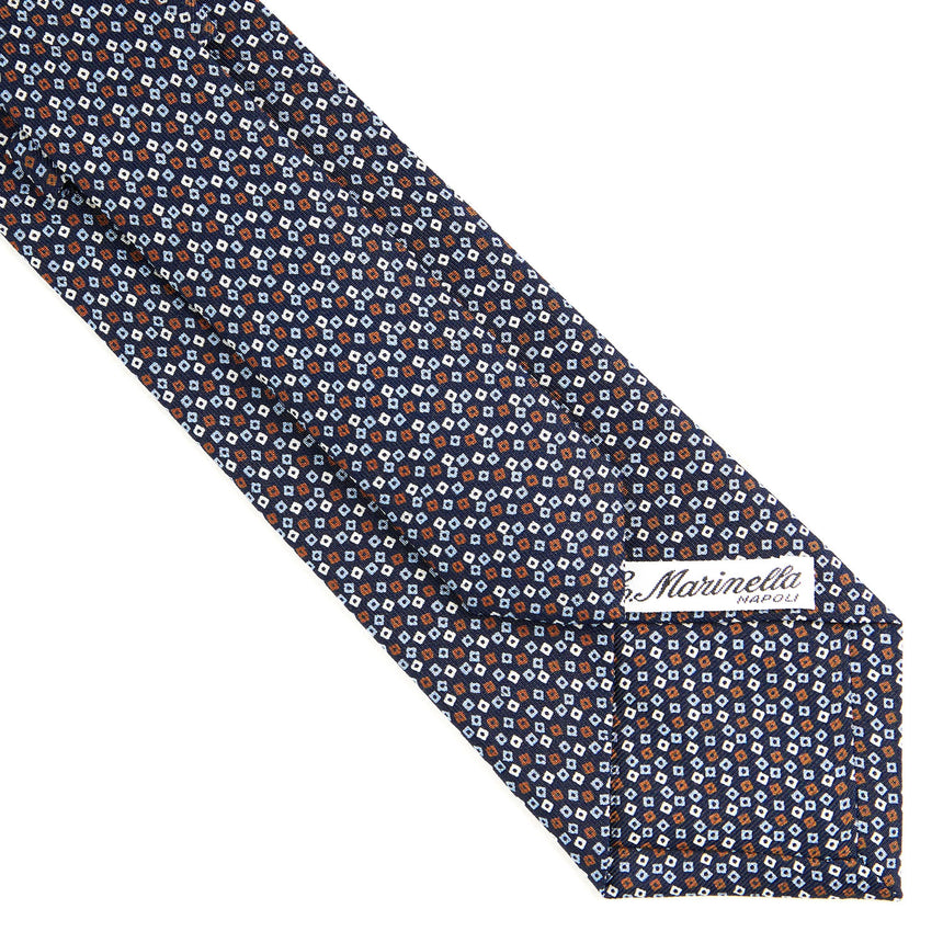 DARK BLUE SARTORIAL PRINTED SILK TIE