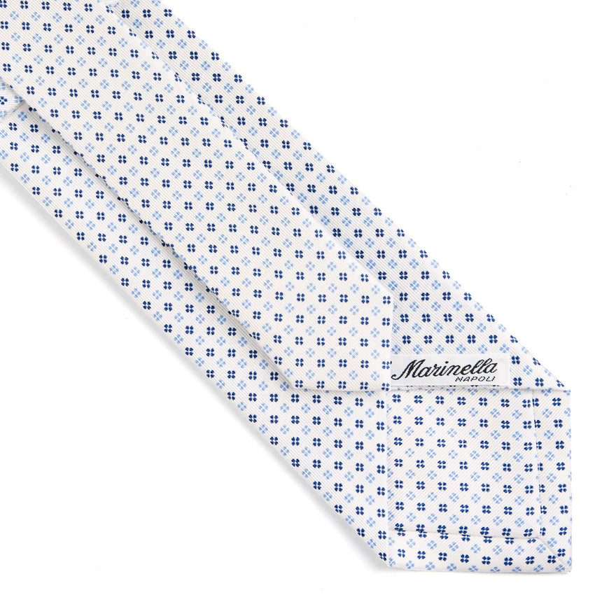 WHITE SARTORIAL PRINTED SILK TIE
