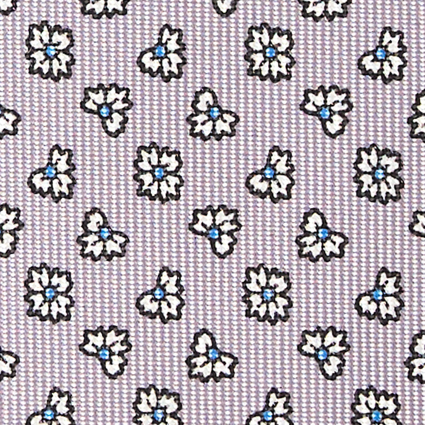 LIGHT GREY SARTORIAL PRINTED SILK TIE