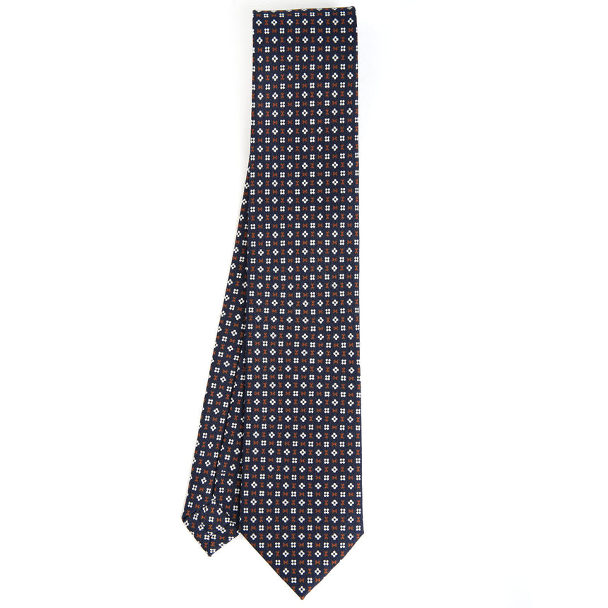 DARK BLUE SARTORIAL PRINTED SILK TIE