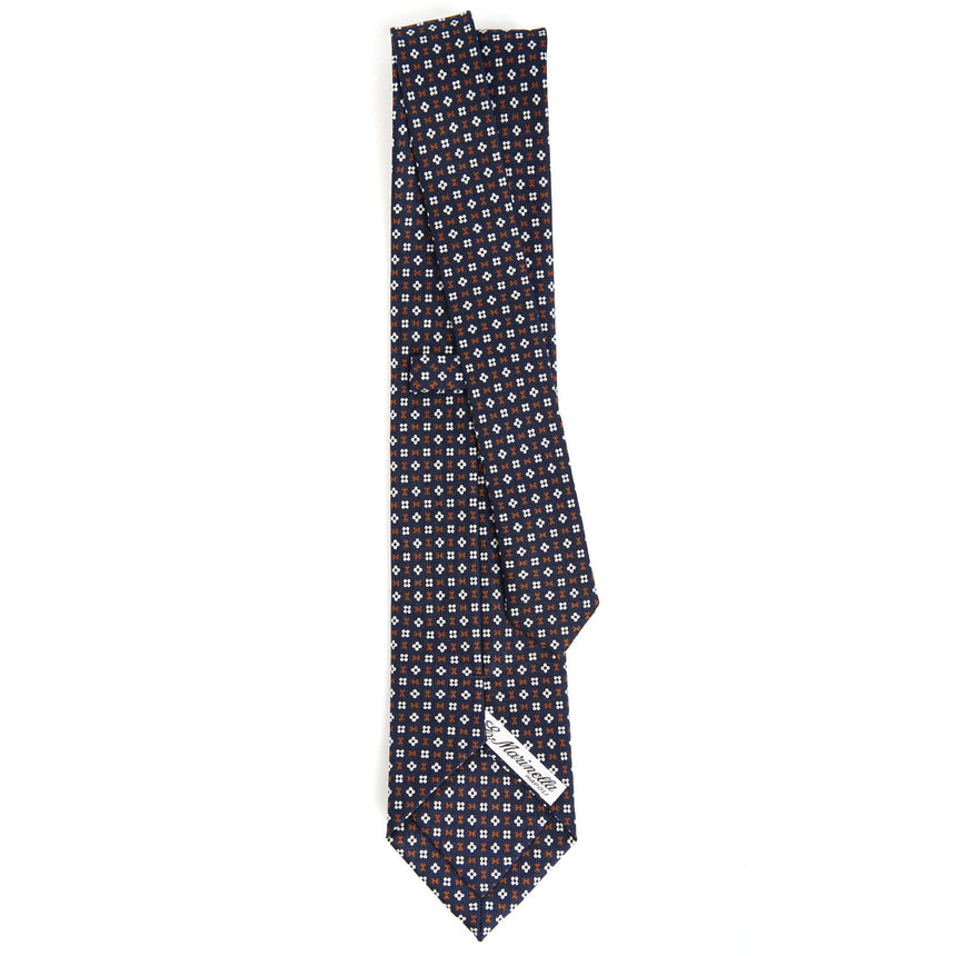 DARK BLUE SARTORIAL PRINTED SILK TIE