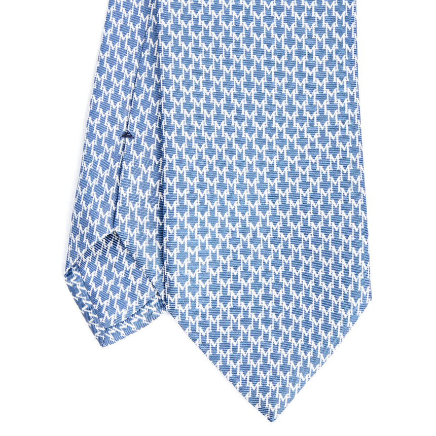 BLUE SARTORIAL PRINTED SILK TIE