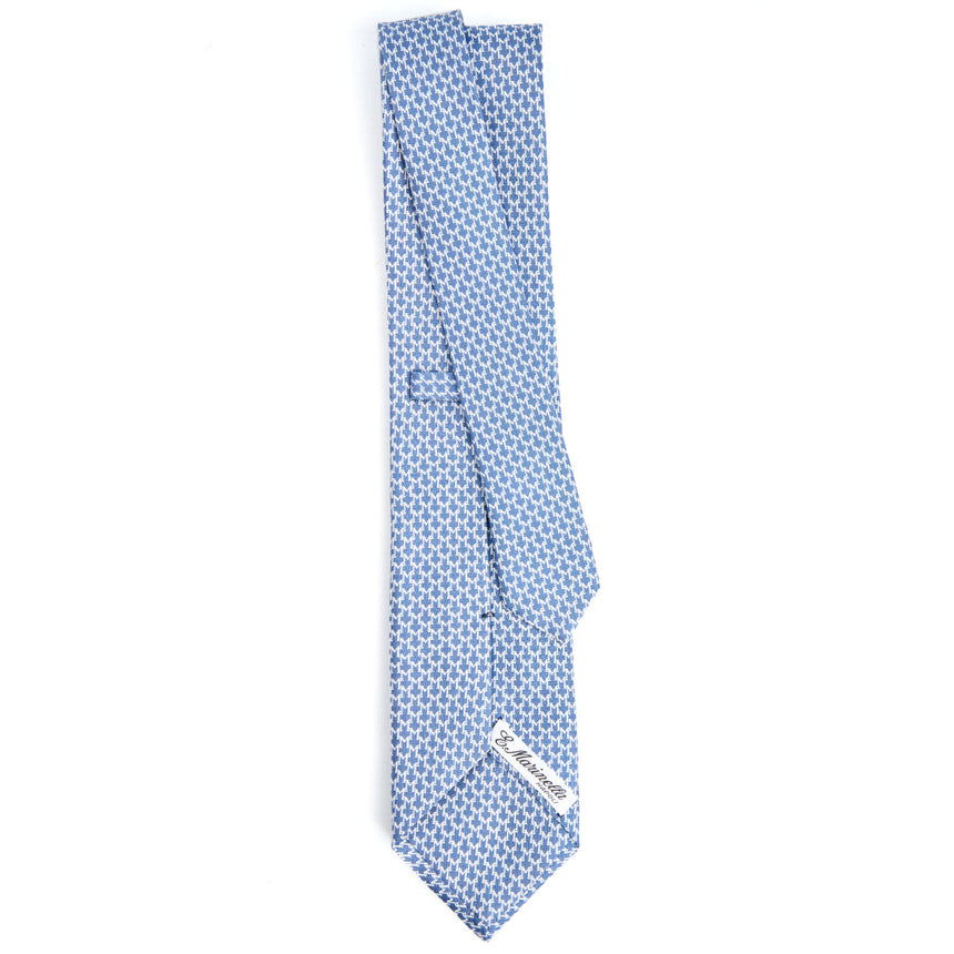 BLUE SARTORIAL PRINTED SILK TIE