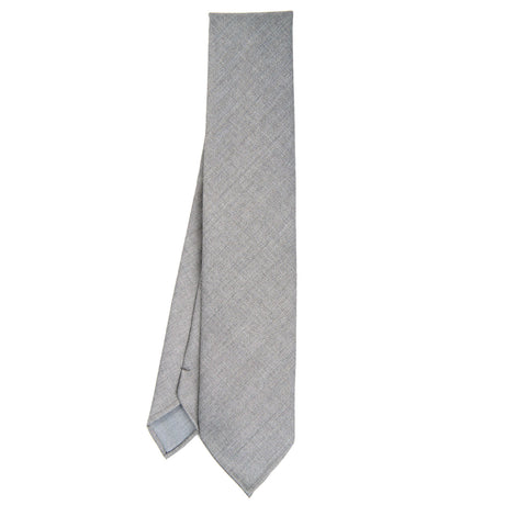 CRAVATTA SARTORIALE IN LANA SFODERATA GRIGIO CHIARO