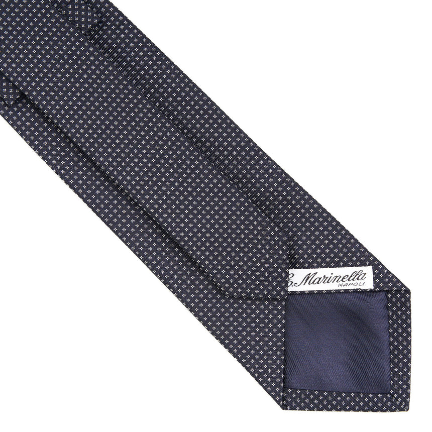 CRAVATTA CERIMONIA IN SETA JACQUARD BLU SCURO