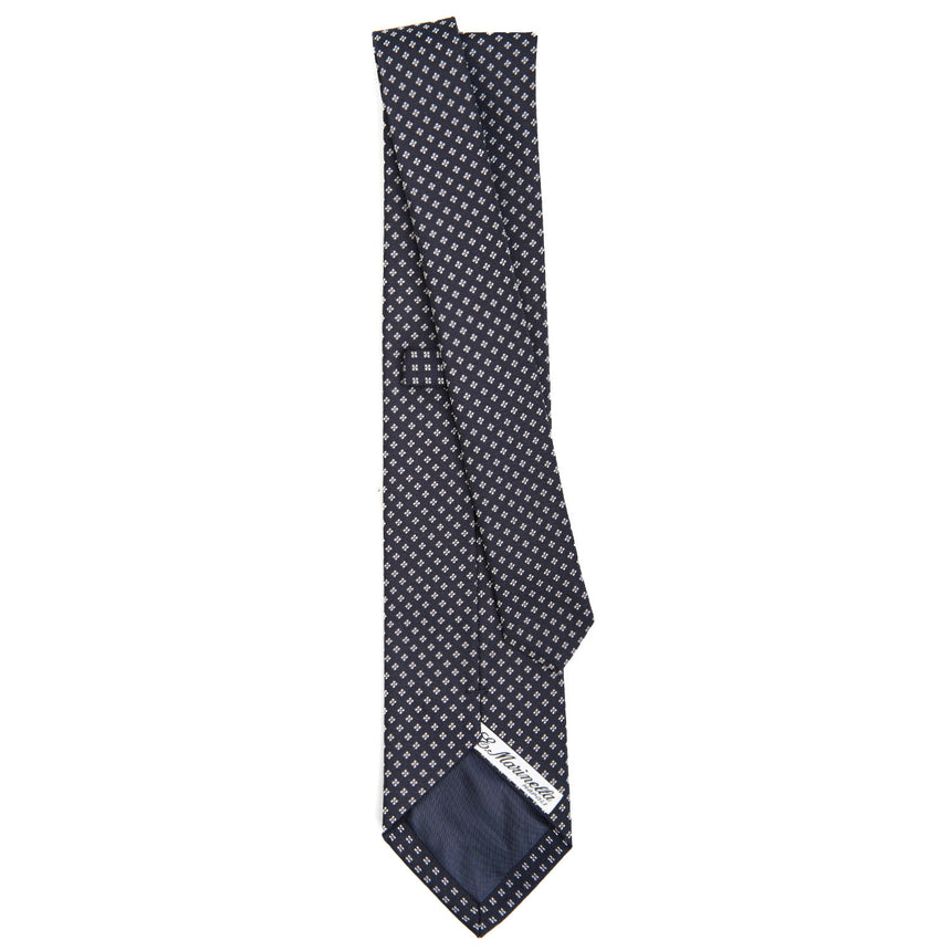CRAVATTA CERIMONIA IN SETA JACQUARD BLU SCURO
