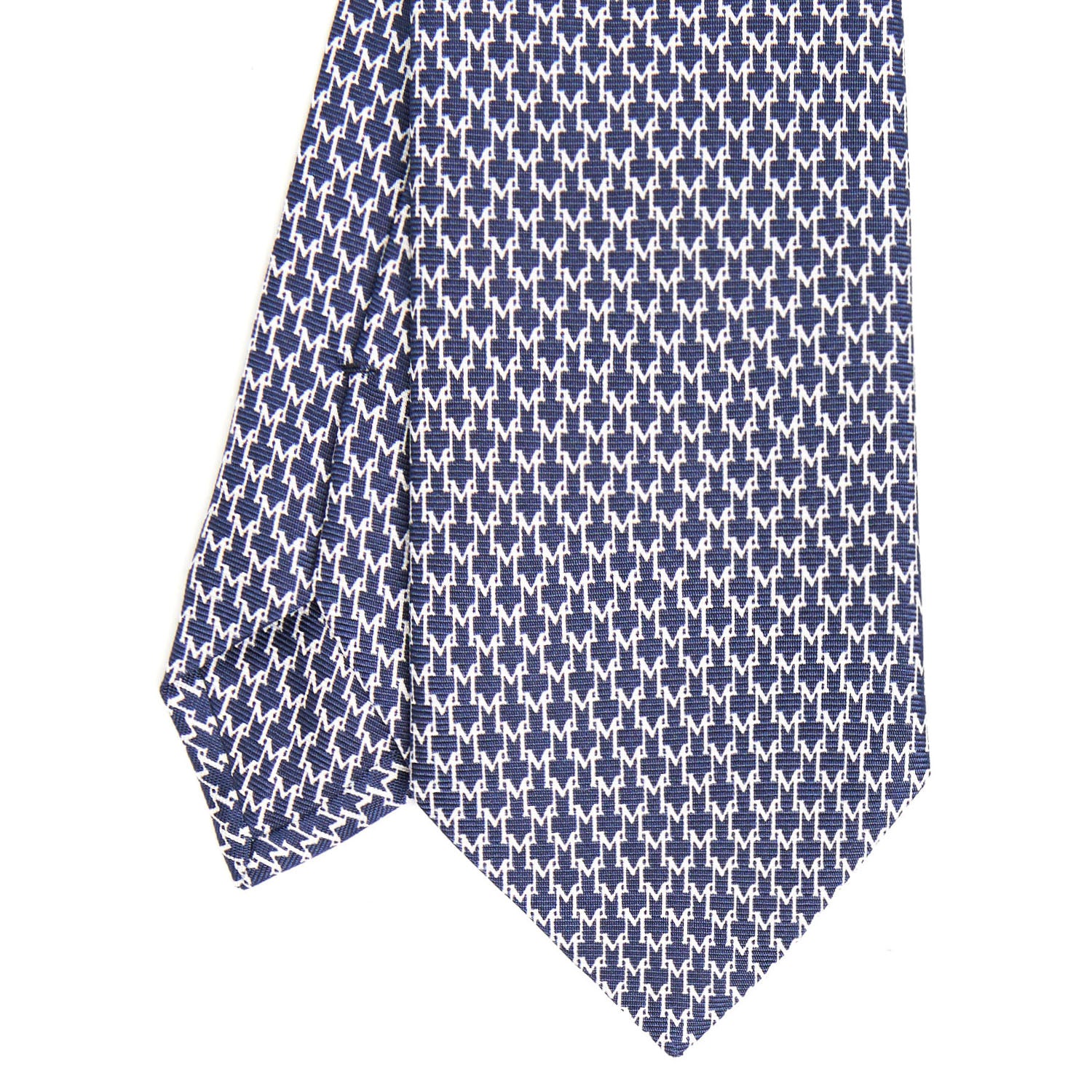 Blue Sartorial Classic Silk Tie - Small M Geometric Pattern – E