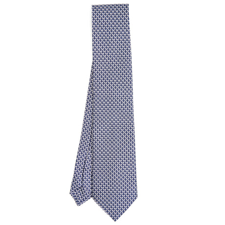 DARK BLUE SARTORIAL PRINTED SILK TIE