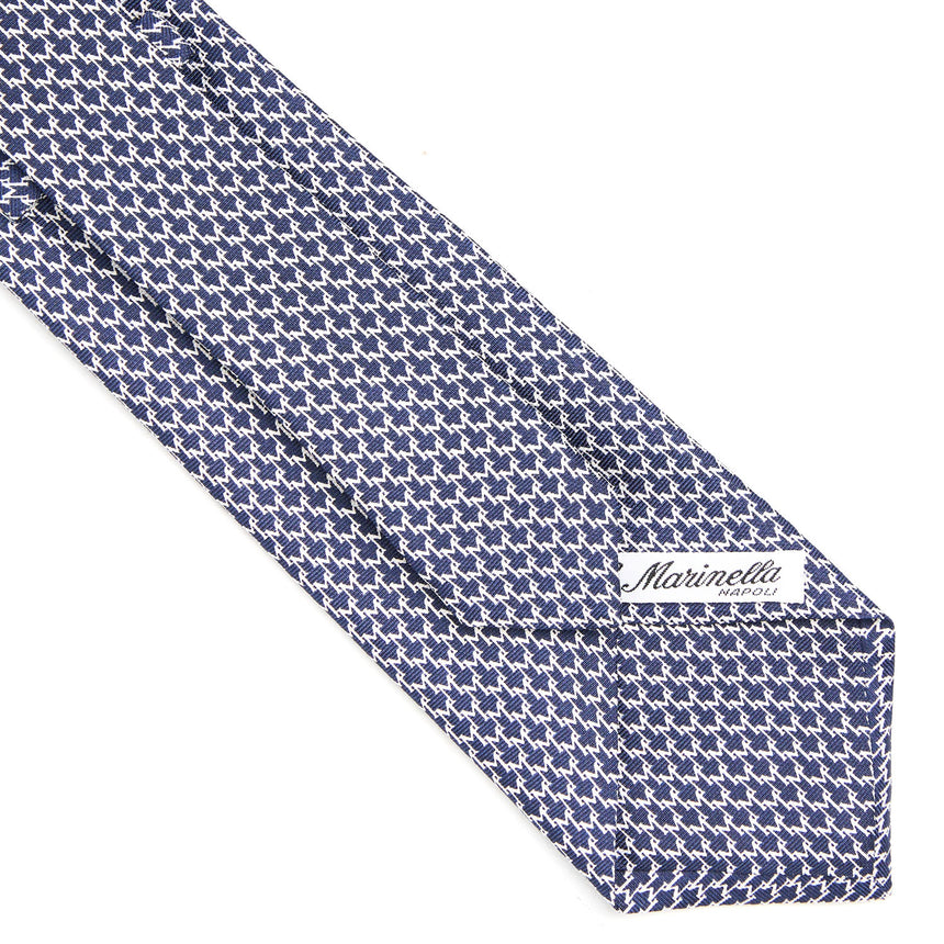 DARK BLUE SARTORIAL PRINTED SILK TIE