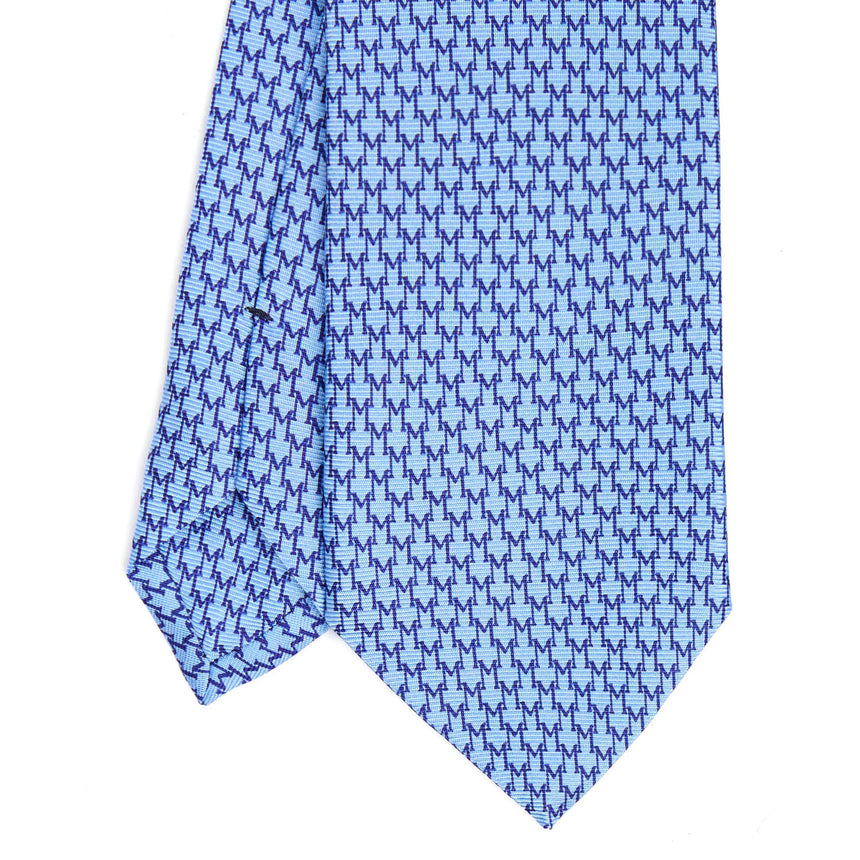 LIGHT BLUE SARTORIAL PRINTED SILK TIE