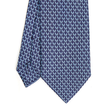 DARK BLUE SARTORIAL PRINTED SILK TIE