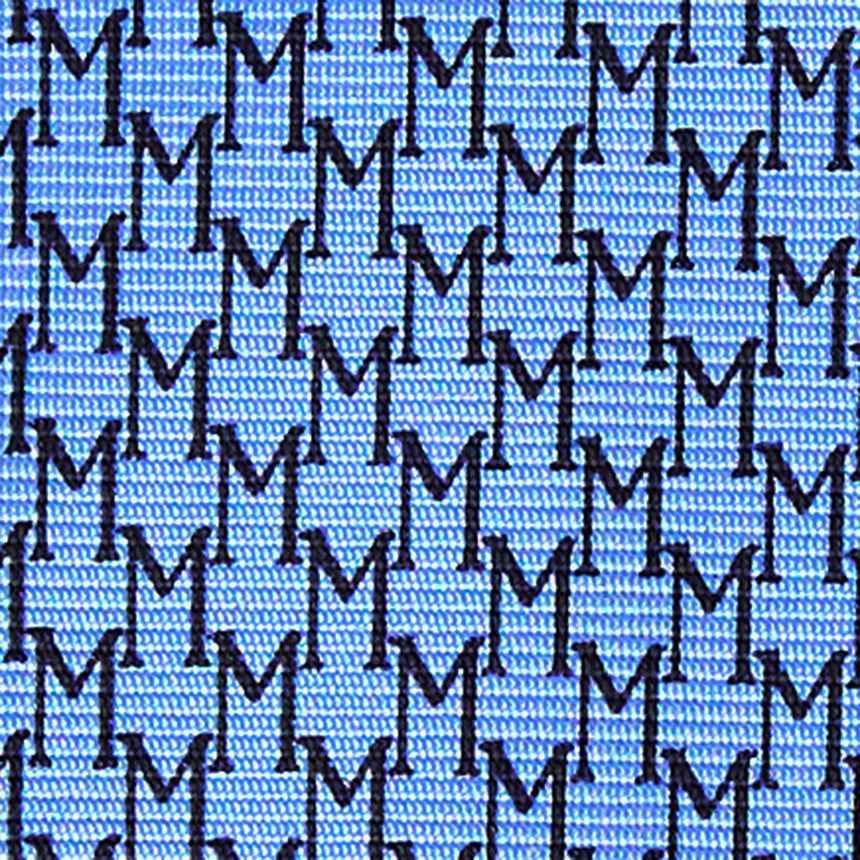 CRAVATTA SARTORIALE IN SETA STAMPATA AZZURRO