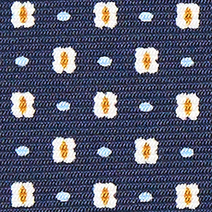 DARK BLUE SARTORIAL PRINTED SILK TIE